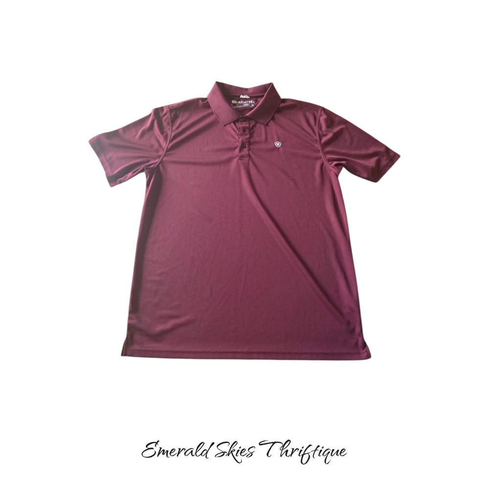 Ariat Polo Shirt Mens Large AriatTEK Heat Series Golf Tech Performance free ship